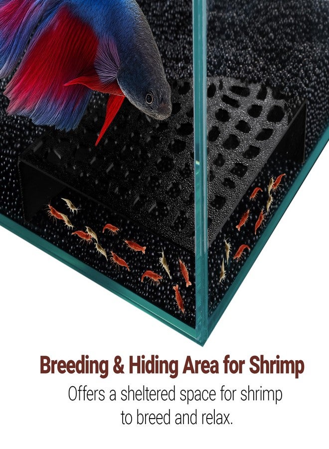 HERPDEN 2-Pack Black Shrimp Hides for Aquarium - Stealth Cave with Multi-Sized Holes, 180° Viewing & Stable Hides for Cherry/Dwarf Shrimp - Image 2